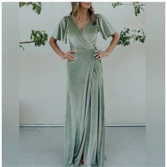 Baltic Born Velvet wrap dress S - Picture 1 of 10